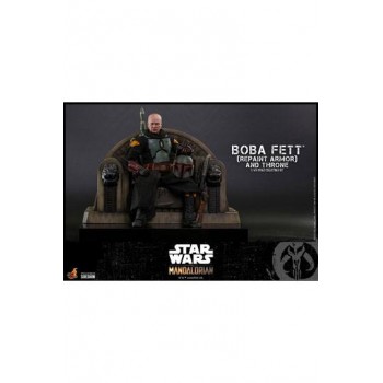 Star Wars The Mandalorian Action Figure 1/6 Boba Fett (Repaint Armor) and Throne 30 cm
