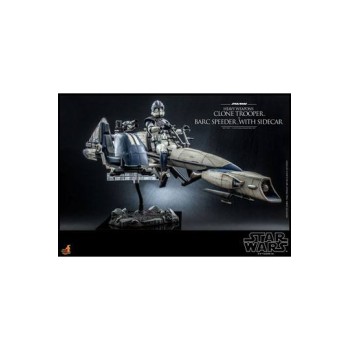 Star Wars The Clone Wars Action Figure 1/6 Heavy Weapons Clone Trooper and BARC Speeder with Sidecar 30 cm