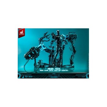 Iron Man 2 Action Figure 1/6 Neon Tech Iron Man with Suit-Up Gantry 32 cm