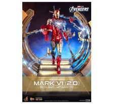 Marvel's The Avengers Movie Masterpiece Diecast Action Figure 1/6 Iron Man Mark VI (2.0) with Suit-Up Gantry 32 cm