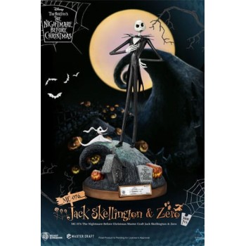 Nightmare before Christmas Master Craft Statue Jack Skellington and Zero 39 cm
