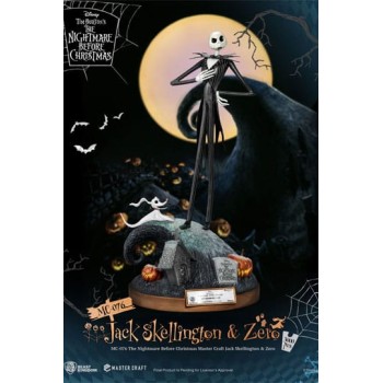 Nightmare before Christmas Master Craft Statue Jack Skellington and Zero 39 cm