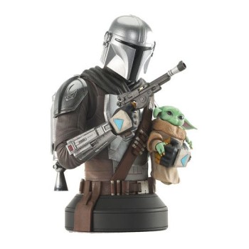 Star Wars: The Mandalorian Bust 1/6 The Mandalorian with Grogu 15 cm