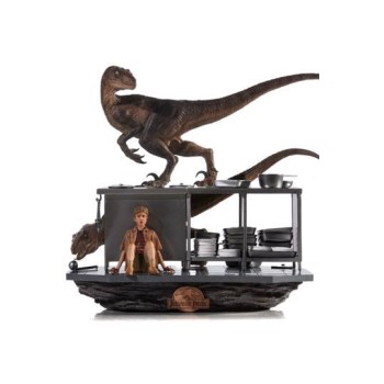 Jurassic Park Art Scale Diorama 1/10 Velociraptors in the Kitchen 33 cm