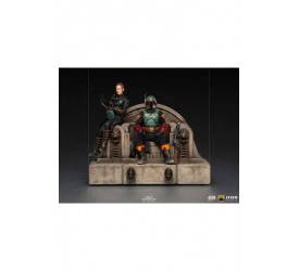 Star Wars The Mandalorian Deluxe Art Scale Statue 1/10 Boba Fett and Fennec on Throne 23 cm