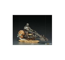 Star Wars The Mandalorian Deluxe Art Scale Statue 1/10 Mandalorian on Speederbike 18 cm