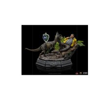 Jurassic Park Art Scale Statue 1/10 Dennis Nedry meets the Dilophosaurus 21 cm