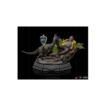 Jurassic Park Art Scale Statue 1/10 Dennis Nedry meets the Dilophosaurus 21 cm