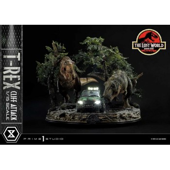 Jurassic Park The Lost World T-Rex Cliff Attack 1/15 Scale Statue