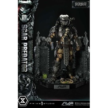 The Alien vs. Predator Museum Masterline Series Statue 1/3 Scar Predator Deluxe Bonus Version 93 cm