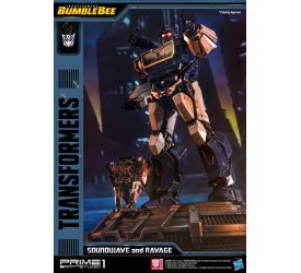 Transformers Bumblebee Movie Soundwave and Ravage Statue