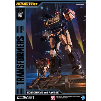 Transformers Bumblebee Movie Soundwave and Ravage Statue