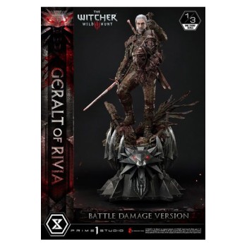 Witcher 3 Wild Hunt Statue 1/3 Geralt von Rivia Battle Damage Version 88 cm