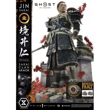 Ghost of Tsushima: Jin Sakai the Ghost Sakai Clan Armor 1/4 Scale Statue Deluxe Bonus Version 60 cm