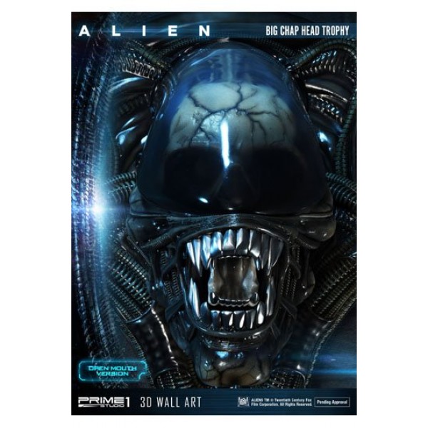 Alien 3d Wall Art Big Chap Head Trophy Open Mouth Version