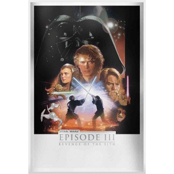 Star Wars Revenge of the Sith Silver Foil Framed Print