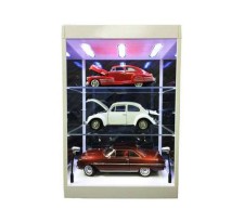 Display Case with Lighting for Model Cars and Action Figures (transparant/white)