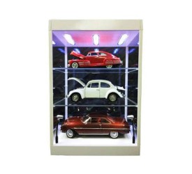 Display Case with Lighting for Model Cars and Action Figures (transparant/white)
