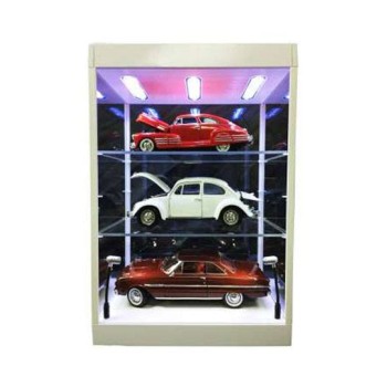 Display Case with Lighting for Model Cars and Action Figures (transparant/white)