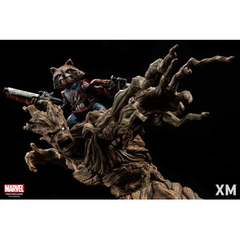 Marvel Premium Collectibles Series Statue Groot and Rocket Raccoon